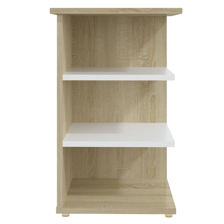 Home Armoire Lat Rale Blanc Et Ch Ne Sonoma X X Cm Lestendances Fr