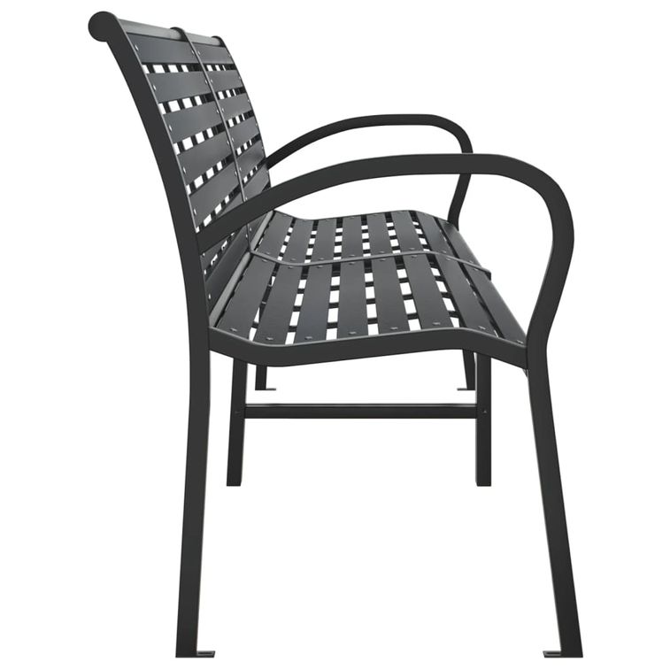 Home Banc Double De Jardin Noir 231 Cm Acier Et WPC LesTendances Fr