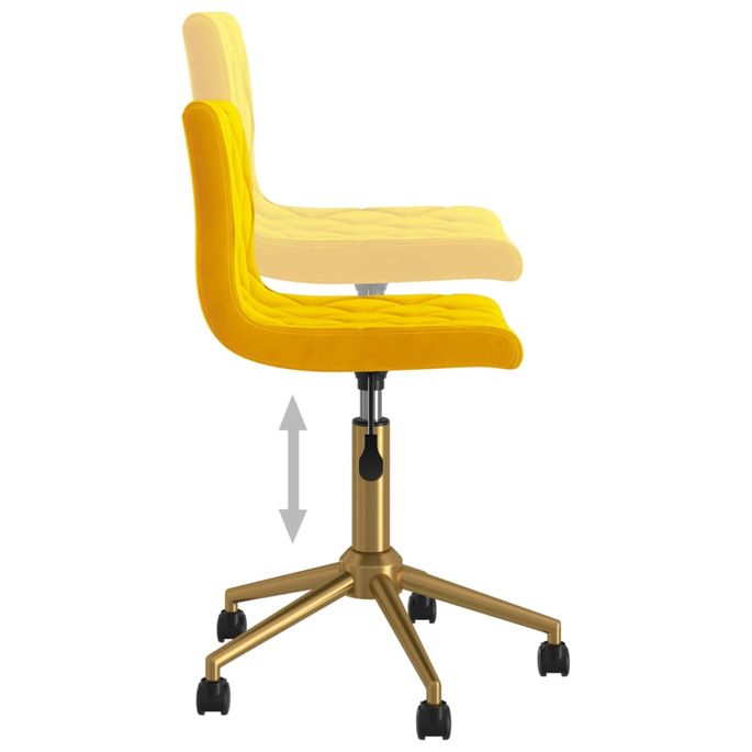 Home Chaise pivotante de salle à manger Jaune moutarde Velours 27