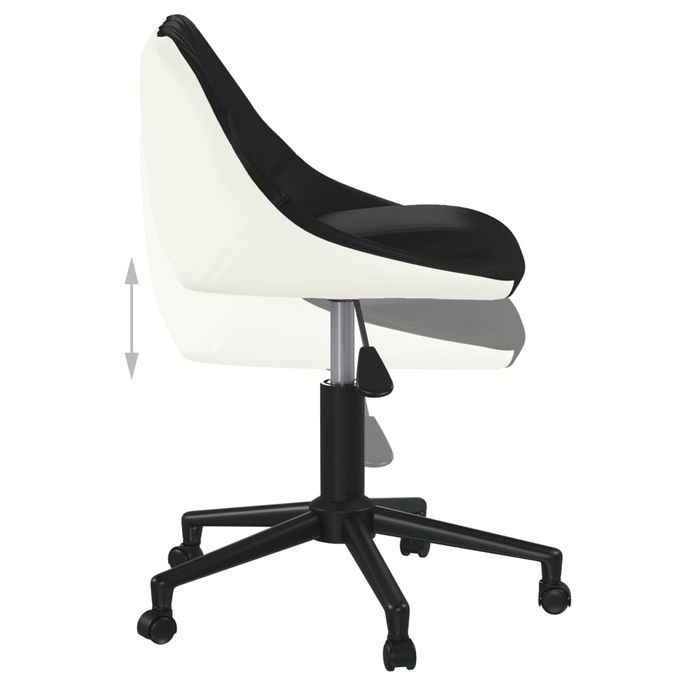 Home Chaise Pivotante De Salle Manger Noir Et Blanc Similicuir