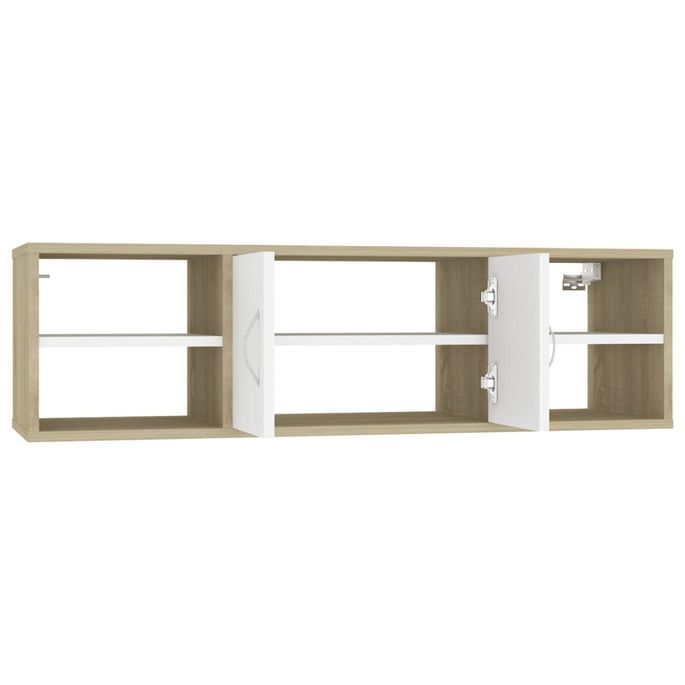 Home Étagère murale Blanc et chêne sonoma 102x30x29 cm LesTendances fr