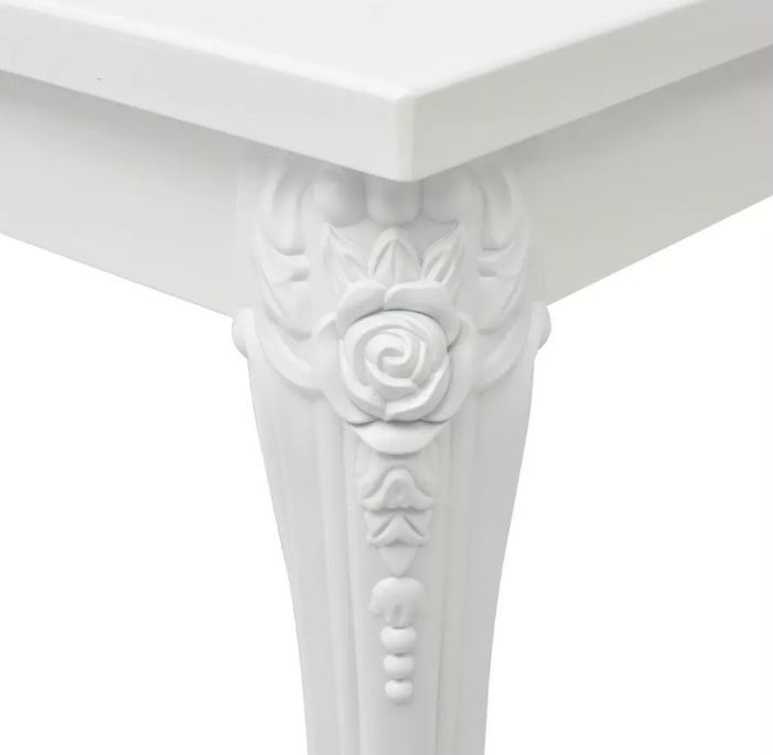 Home Table Basse Rectangulaire Bois Blanc Laqu Et Pieds Plastique