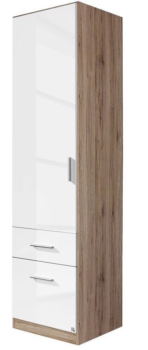 Mobel Select Armoire Porte Battante Blanc Brillant Tiroirs Et