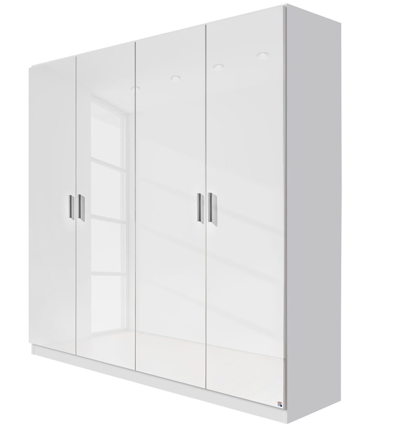 Mobel Select Armoire 4 Portes Battantes Blanc Brillant Bello 182