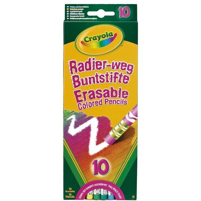 10 Crayons de couleur effaçables - Photo n°1