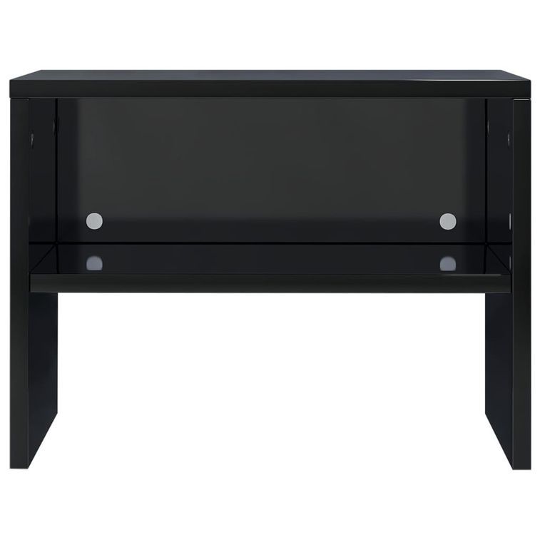 2 pcs Tables de chevet Noir brillant 40 x 30 x 30 cm - Photo n°5