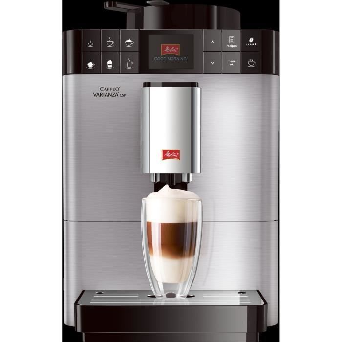 ABSAAR F58/0-100 - Machine a café automatique avec buse vapeur capuccino-15 bar-10 boissons différentes-Ecran HD-Acier inoxydable - Photo n°1