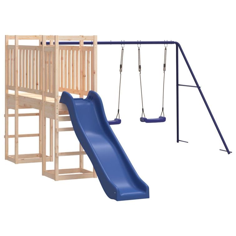 Aire de jeux d'extérieur bois de pin massif - Photo n°2