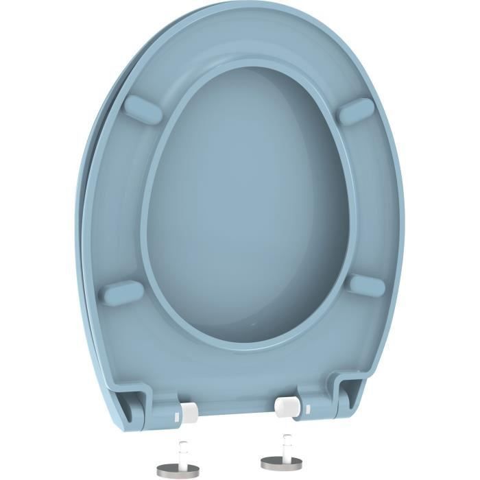 ALLIBERT Abattant de toilette a fermeture silencieuse Boreo - Bleu denim brillant - Photo n°3