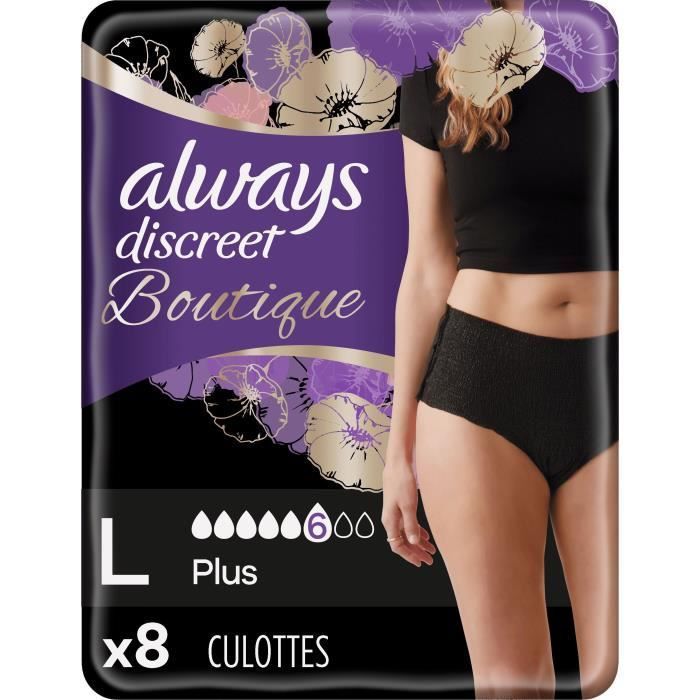 ALWAYS DISCREET Culottes pour fuites urinaires Taille basse x8 - Photo n°1