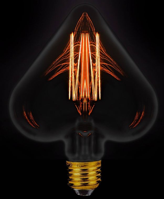 Ampoule décorative cœur filament incandescent ambré 40W (E27) - Photo n°3