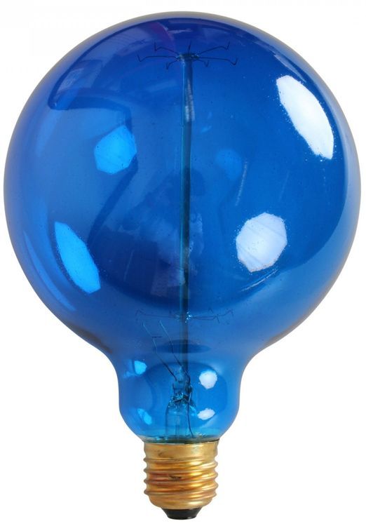 Ampoule décorative rétro Edison globe bleu filament incandescent 40W (E27) - Photo n°1