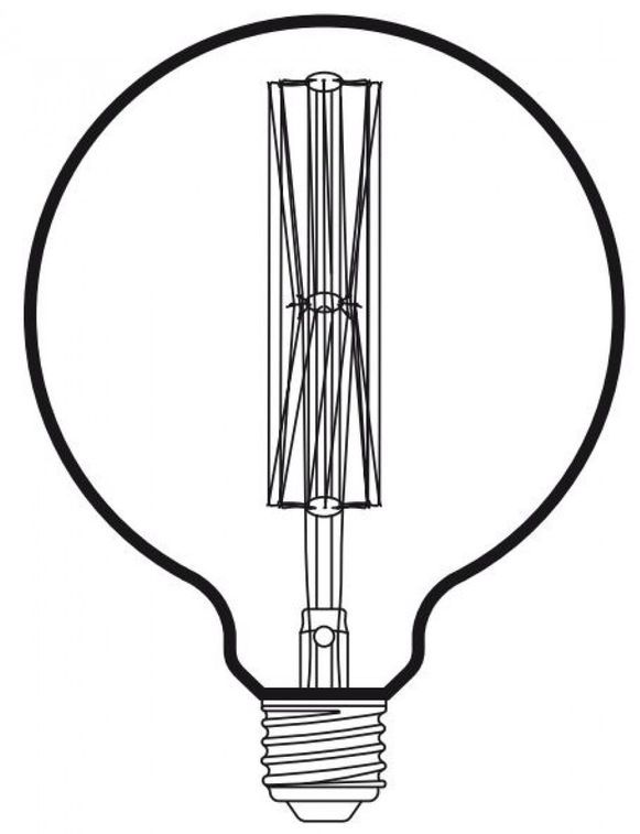 Ampoule décorative rétro Edison globe rouge filament incandescent 40W (E27) - Photo n°2