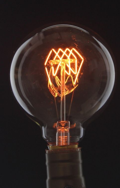 Ampoule décorative rétro globe (D.12,5cm) filament forme cercle incandescent ambré 40W (E27) - Photo n°4
