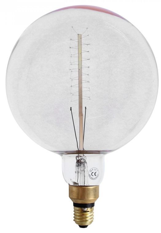 Ampoule décorative rétro globe filament forme zigzag incandescent ambré 40W (E27) - Photo n°1