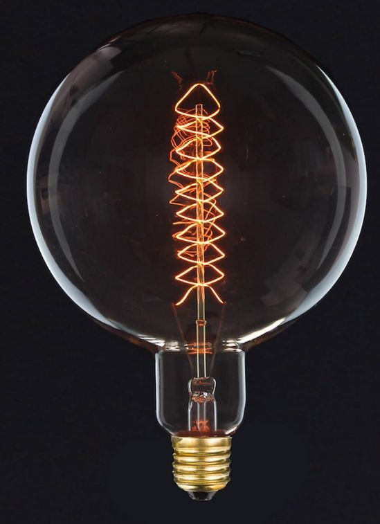 Ampoule décorative rétro globe filament forme zigzag incandescent ambré 40W (E27) - Photo n°3