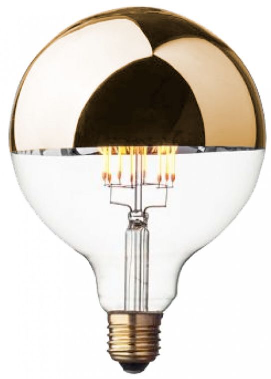 Ampoule rétro globe LED dimmable calotte dorée (E27) - Photo n°1