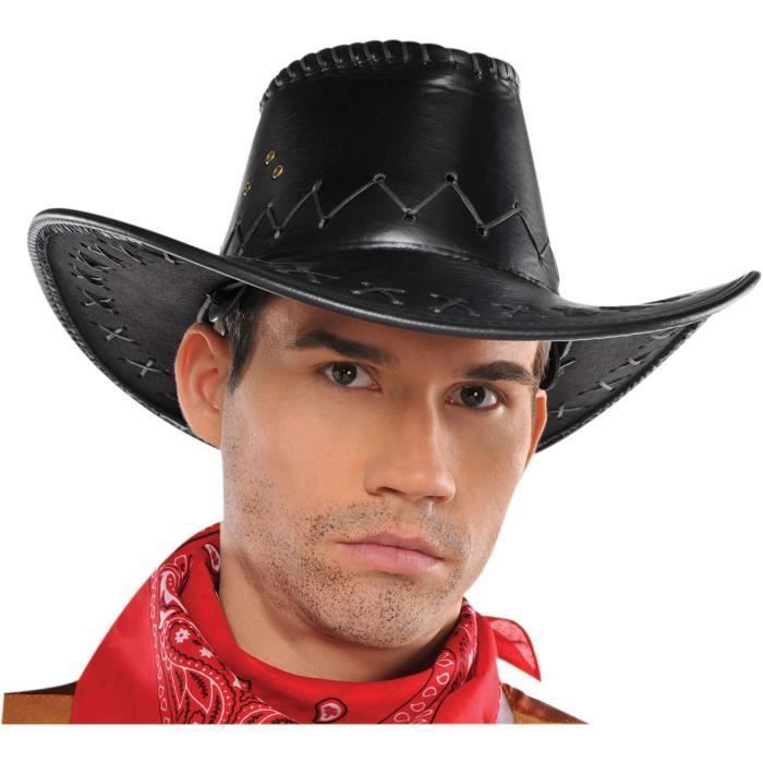 AMSCAN Chapeau Cowboy - Faux cuir - Photo n°1
