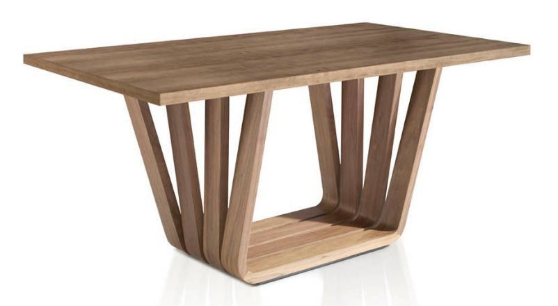 Table rectangulaire bois plaqué noyer Matega 180 cm - Photo n°1