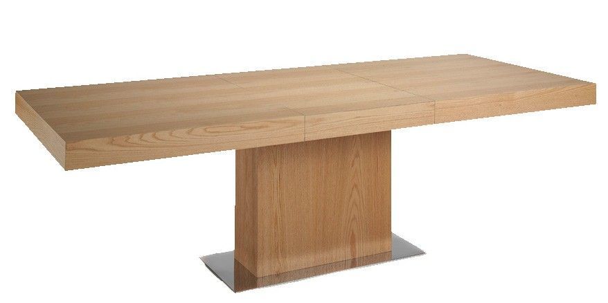 Table rectangulaire extensible bois plaqué chêne clair Minka - Photo n°2