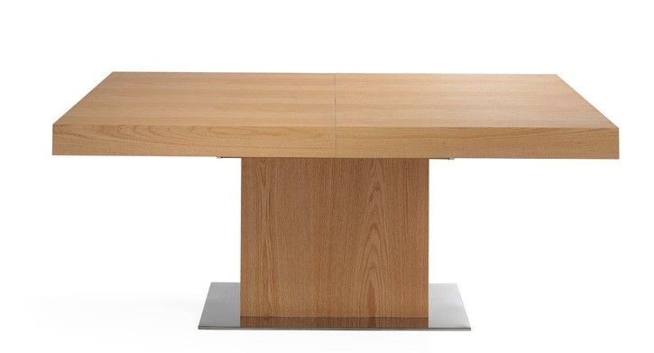Table rectangulaire extensible bois plaqué chêne clair Minka - Photo n°3