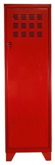 Armoire 1 porte métal rouge Naya L 40 x H 134 x P 40 cm - Photo n°1