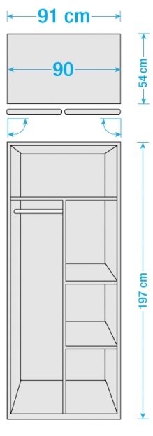 Armoire 2 portes avec étagères Blanc Kadra 1 - Photo n°2