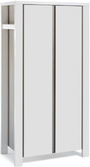 Armoire 2 portes pin gris et blanc Milano - Photo n°1