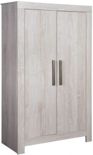 Armoire 2 portes pin massif gris Nordic Cascina - Photo n°1