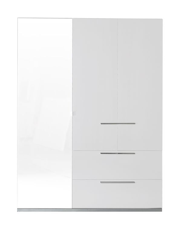 Armoire 2 tiroirs 3 portes bois laqué blanc Italya - Photo n°2