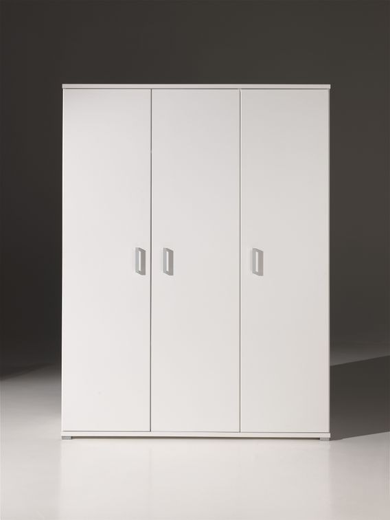 Armoire 3 portes bois laqué blanc Milani - Photo n°4