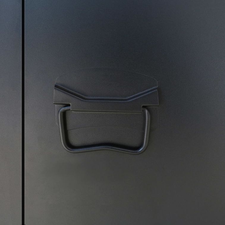 Armoire 3 portes métal noir industriel Kibane 90 cm - Photo n°8