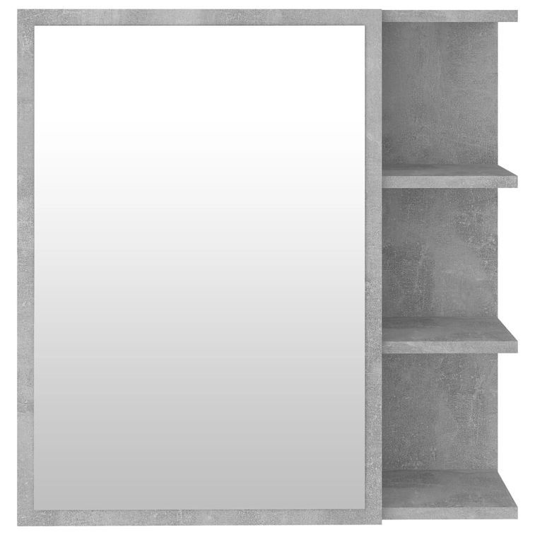 Armoire à miroir de bain Gris béton 62,5x20,5x64cm - Photo n°7