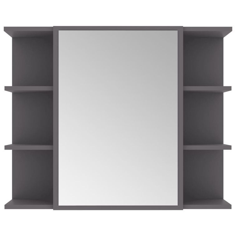 Armoire à miroir de salle de bain Gris 80x20,5x64 cm - Photo n°1