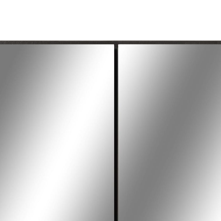 Armoire à miroir de salle de bain LED Noir 80x15x60 cm MDF - Photo n°7