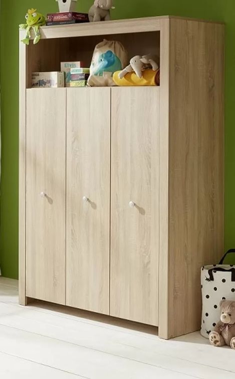 Armoire bébé 3 portes Olivia chêne clair