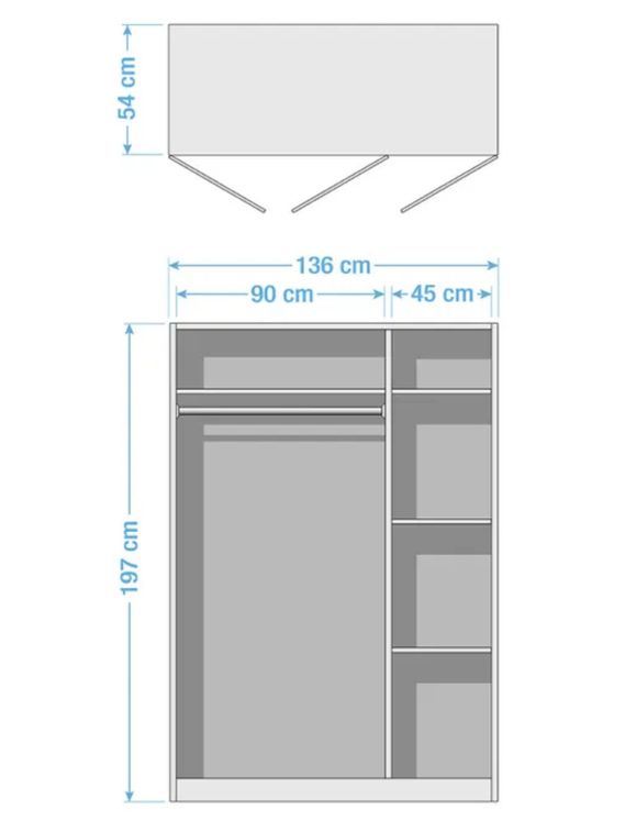 Armoire blanche brillante 3 portes 2 tiroirs Romane 136 cm - Photo n°3