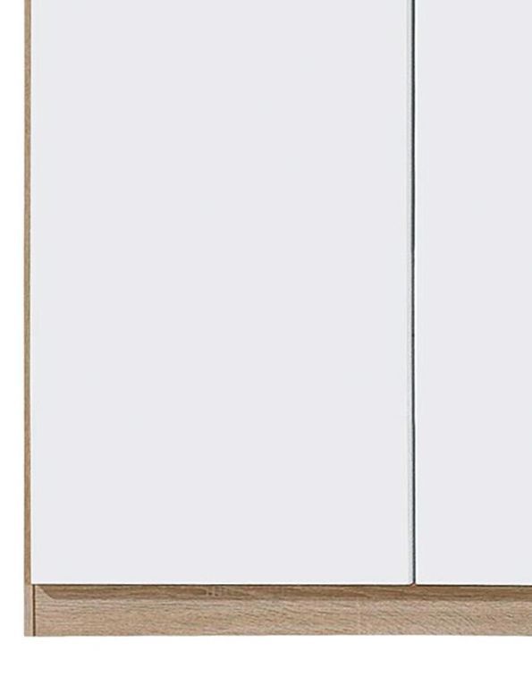 Armoire Blanche et Chêne de Sonoma 2 portes 2 tiroirs 3 étagéres Kaze - Photo n°5