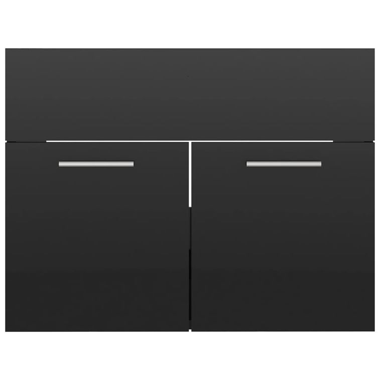 Armoire d'évier Noir brillant 60x38,5x46 cm - Photo n°5