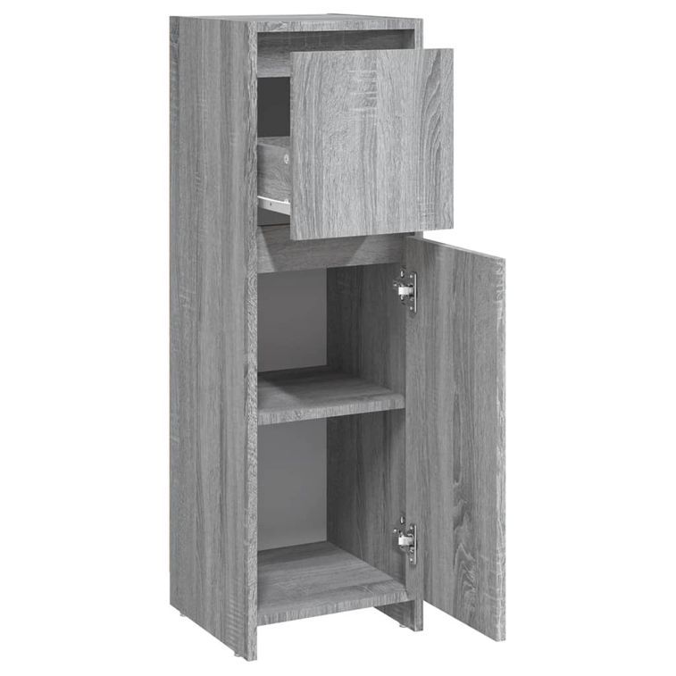 Armoire de bain Sonoma gris 30x30x95 cm Bois d'ingénierie - Photo n°5