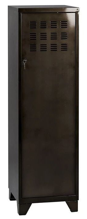 Armoire de bureau 1 porte métal noir vernis Naya - Photo n°1