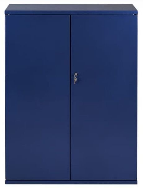 Armoire de bureau 2 portes métal bleu nuit nacré Pucy - Photo n°1