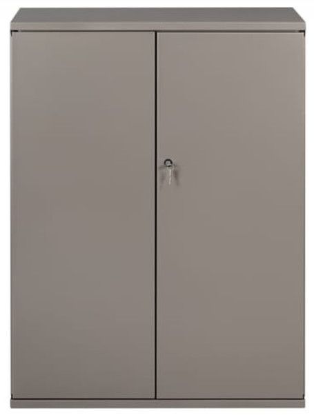 Armoire de bureau 2 portes métal gris nacré - Photo n°1