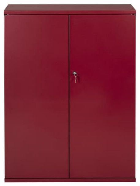 Armoire de bureau 2 portes métal rouge nacré Pucy - Photo n°1