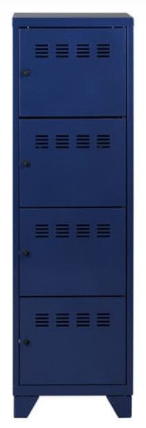 Armoire de bureau 4 portes métal bleu nuit nacré Ebano - Photo n°1