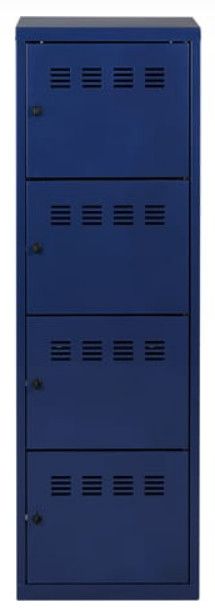 Armoire de bureau 4 portes métal bleu nuit nacré Ebano - Photo n°3