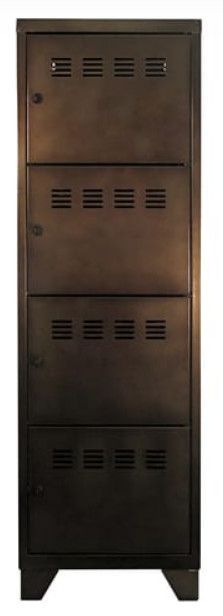 Armoire de bureau 4 portes métal noir vernis Ebano - Photo n°1