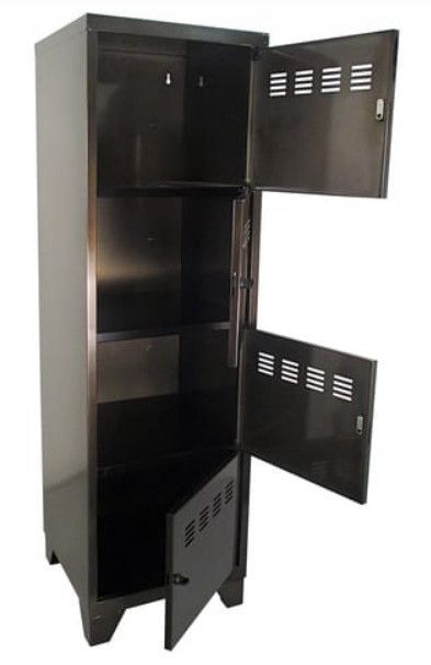 Armoire de bureau 4 portes métal noir vernis Ebano - Photo n°4
