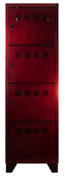 Armoire de bureau 4 portes métal rouge vernis Ebano - Photo n°1