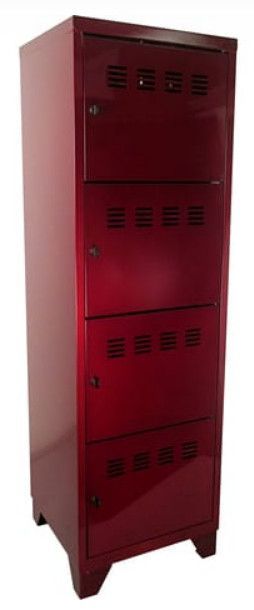 Armoire de bureau 4 portes métal rouge vernis Ebano - Photo n°3